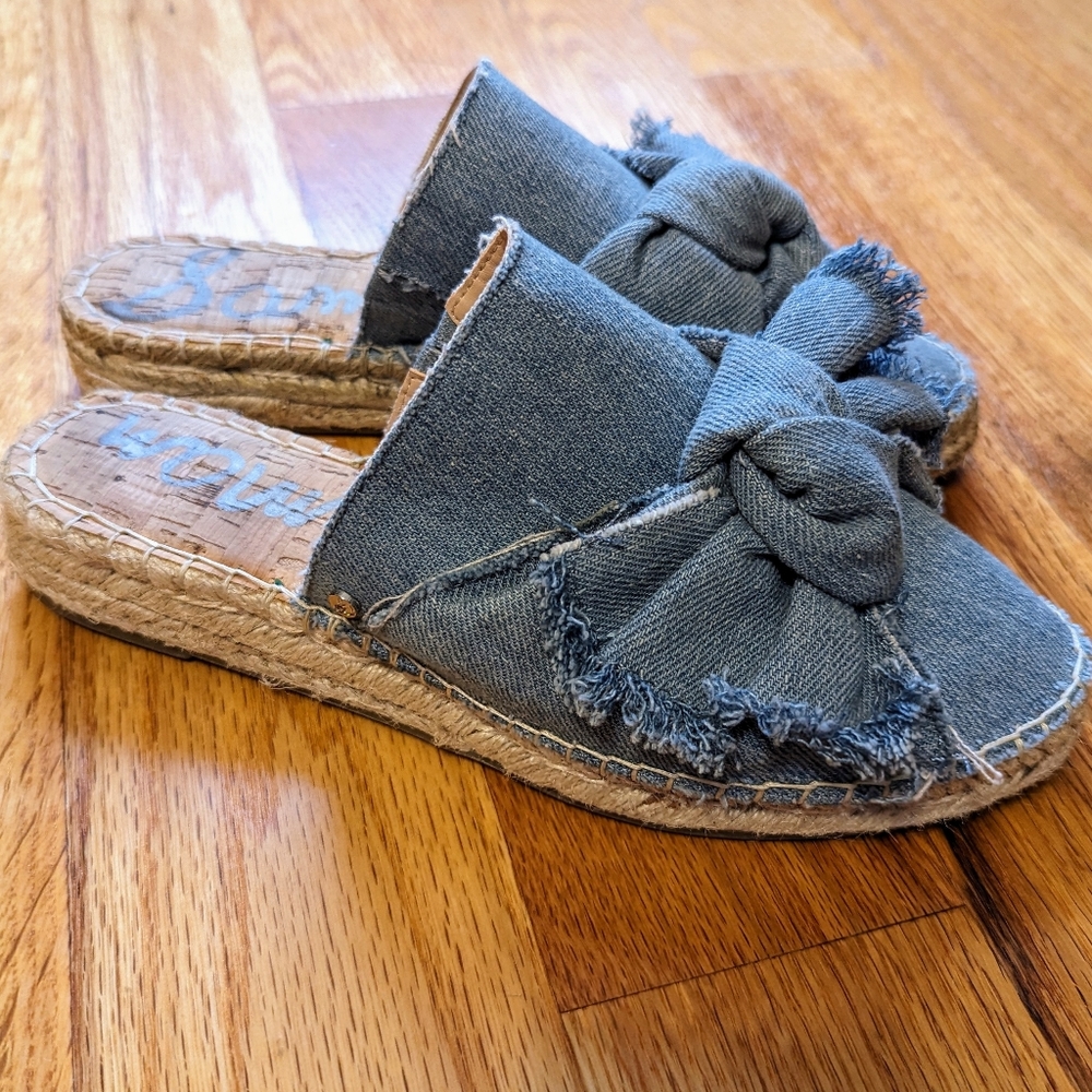 Sam Edelman Denim Now Slides size 5 mules